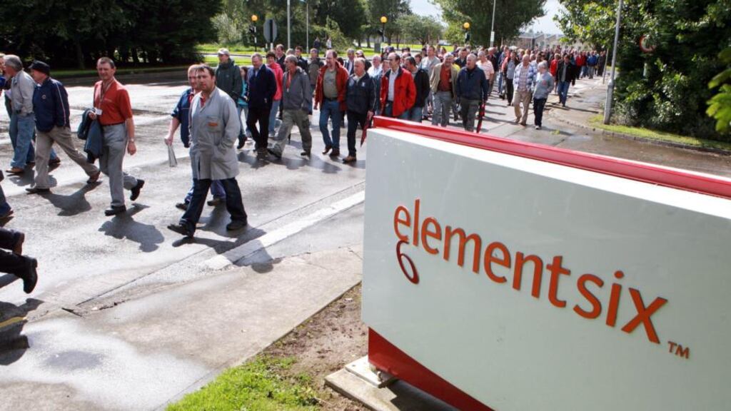 Element Six agreed a funding proposal that involved putting €10.75 million a year into the pension pot until 2020, beginning in 2009. Photograph: Seán Curtin Press 22.