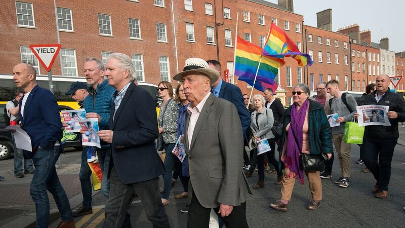 The National Union of Journalists (NUJ) held a vigil for murdered journalist Lyra McKee in Dublin. Journalists and members of the NUJ attended the event.Photograph: Dave Meehan