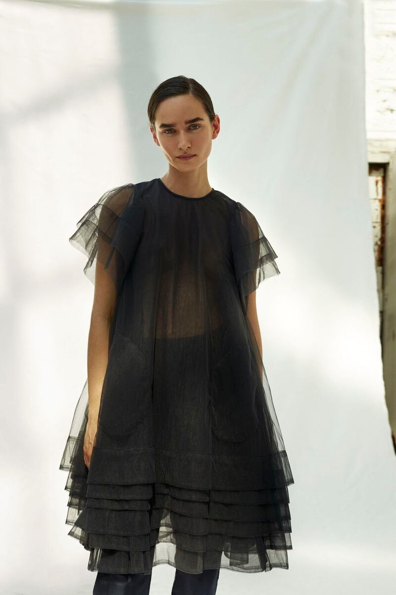 One of Catherin Hammel’s ethereal multi-layered tulle drese, €168 at Macbees, Killarney