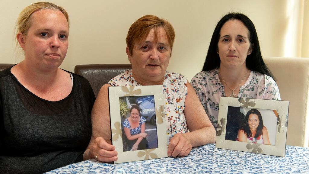 The late Olivia Dunlea’s mother Ann (centre) with the murdered woman’s sisters Anne and Amanda. Photograph: Michael Mac Sweeney/Provision