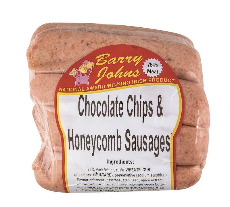 Chocolate chips and honeycomb sausages from Barry Crowe’s butcher in Cavan