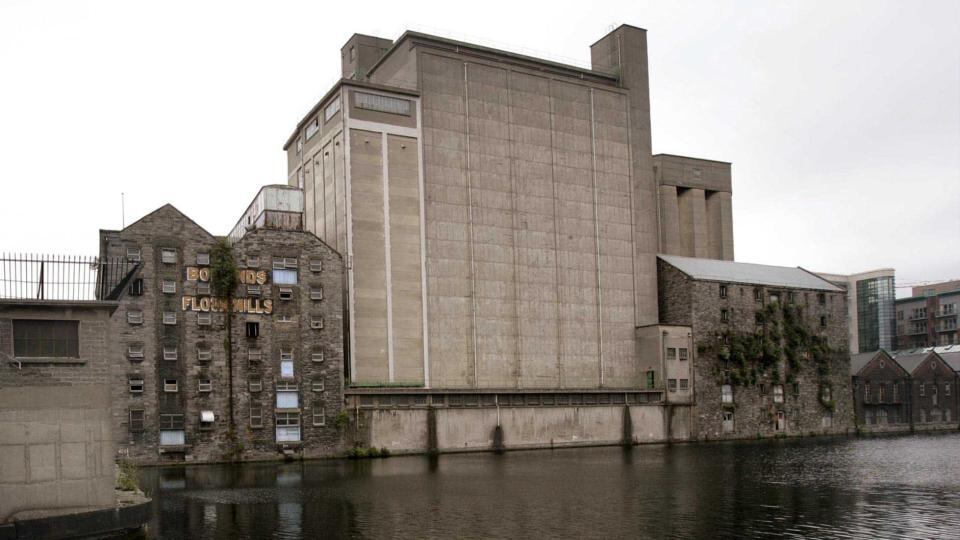 The defunct Boland’s Mills, Grand Canal Dock, Dublin. After the Trinity Enterprise Centre, you’re next . . . Photograph: Dara Mac Dónaill