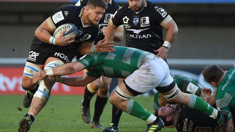 Montpellier’s French lock Paul Willemse is part of a big home pack. Photograph: Sylvain Thomas/AFP via Getty Images