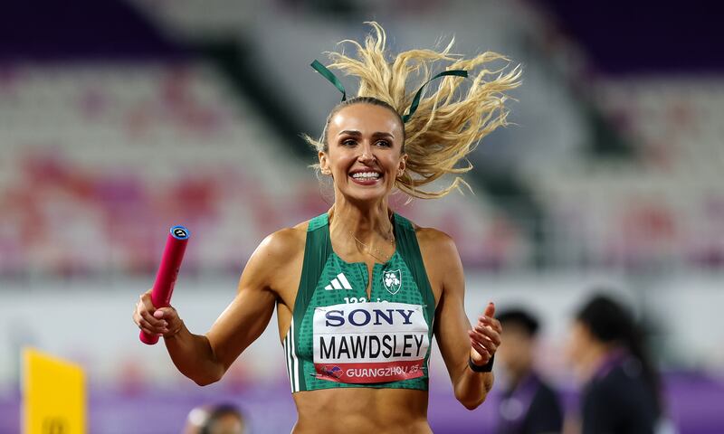 Sharlene Mawdsley produced the fastest split in the second qualification round of the women’s 4x400m. Photograph: Tocko Mackic/Inpho