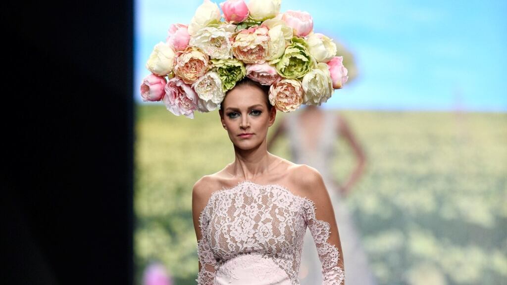 A model walks the runway at the Rami Kadi show Photograph: Ian Gavan/Getty Images