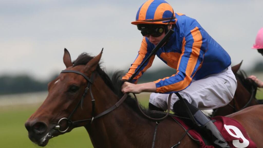 Wedding Vow and Joesph O’Brien won the Kilboy Estate stakes at the Currgah on Sunday. Photograph: PA