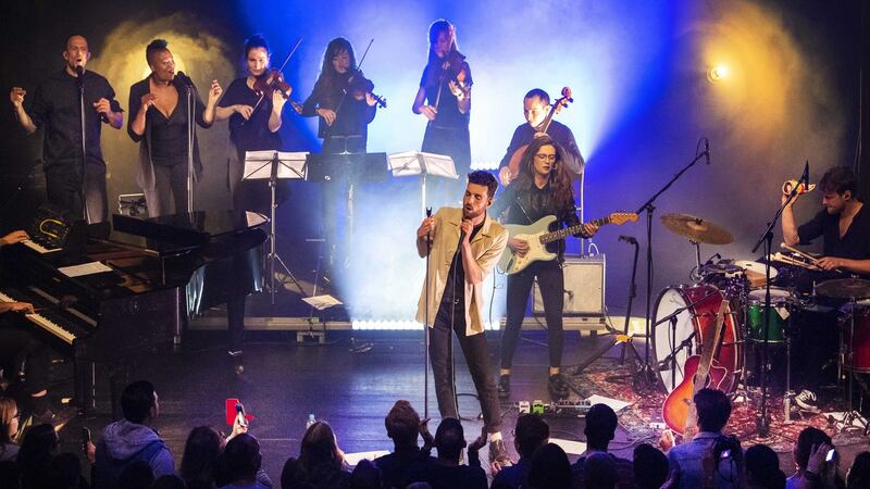 Duncan Laurence performs in Amsterdam shortly before leaving for Tel Aviv to represent the Netherlands at the Eurovision Song Contest. Photograph: Piroschka van de Wouw/EPA