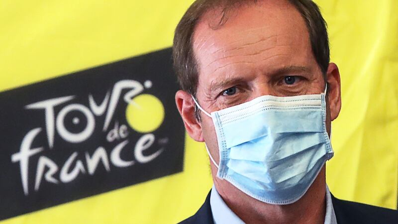 Tour de France director Christian Prudhomme has presented the event’s Covid-19 sanitary measures, however the list of what might bring the whole thing shuddering to a halt is vast. Photograph: Getty Images
