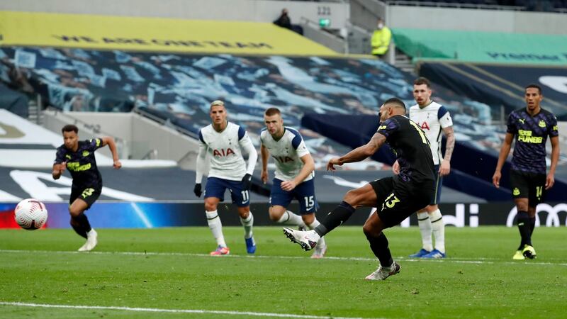 Callum Wilson scores Newcastle’s late equaliser from the penalty spot. Photograph: Andrew Boyers/Getty