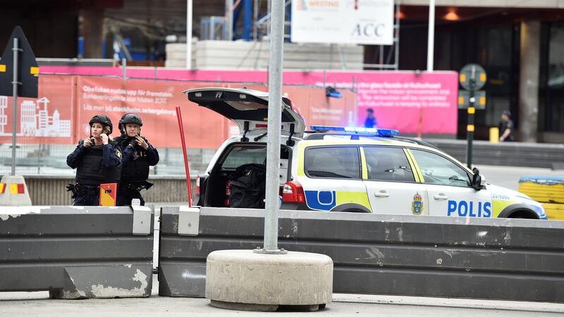 Three people were killed when a truck was driven into a department store in central Stockholm. Photograph: Reuters