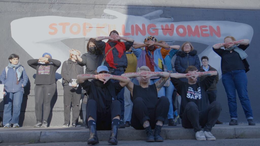 A protest against gender violence in Dublin organised by the National Women's Council and the Rosa Socialist Feminist Movement in January. Photograph: Enda O'Dowd