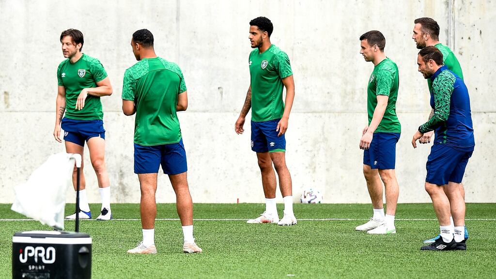 Andrew Omobamidele, Chiedozie Ogbene, Gavin Bazunu and Adam Idah are all members of the Irish senior squad with Nigerian heritage. Photograph: Bagu Blanco/Inpho