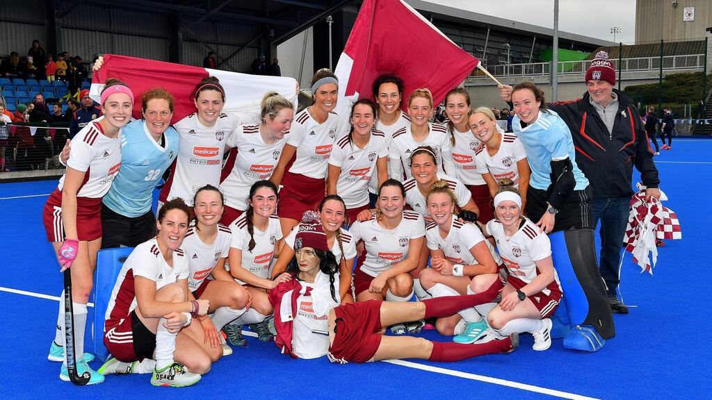 Catholic Institute celebrate their Irish Senior Cup win last year. Photograph: Adrian Boehm