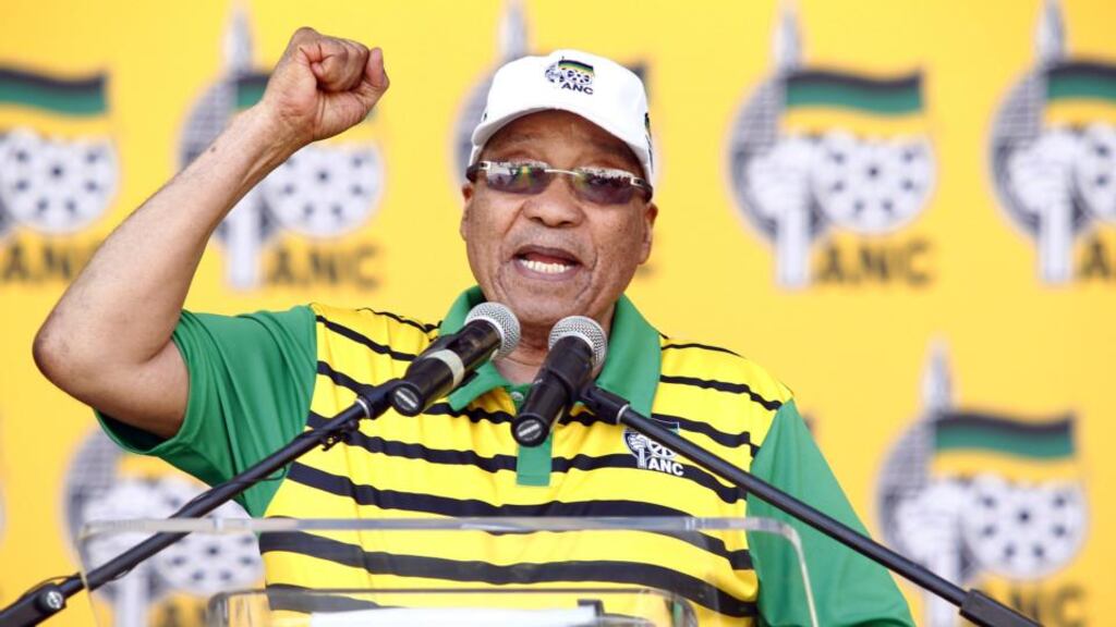 South African president and ANC president Jacob Zuma: he has been accused of high-level corruption which led to calls by the public and within his party for him to step down. Photograph: Michael Sheehan/AFP/Getty Images
