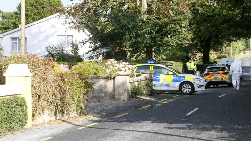 The scene outside Doon in Co Limerick where a man’s body was found following a suspected burglary. Photograph: Liam Burke/Press 22
