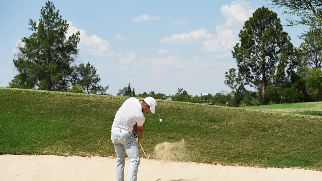 Charl Schwartzel of South Africa plays from a bunker on the 10th hole during the final round of the Tshwane Open at Pretoria Country Club. Photo: Stuart Franklin/Getty Images