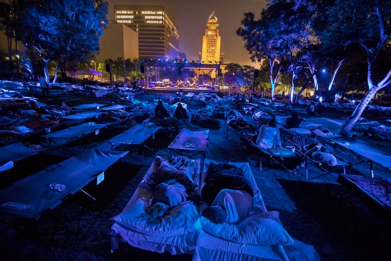 Max Richter’s Sleep: the Los Angeles performance. Photograph: Mike Terry