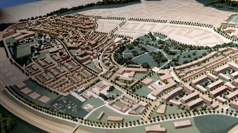 A model of the plans for Cherrywood, Co Dublin. It will have more than 7,700 new homes, six schools, three parks and leisure facilities. Photograph: Cyril Byrne