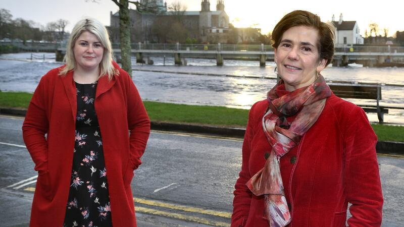 Róisín Farragher and Caitríona Nic Mhuiris.  Photograph: Joe O’Shaughnessy
