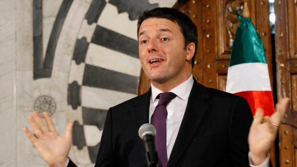 Italian prime minister Matteo Renzi speaks during a news conference at the Government Palace in Tunis yesterday. Photograph: Reuters/Anis Mili