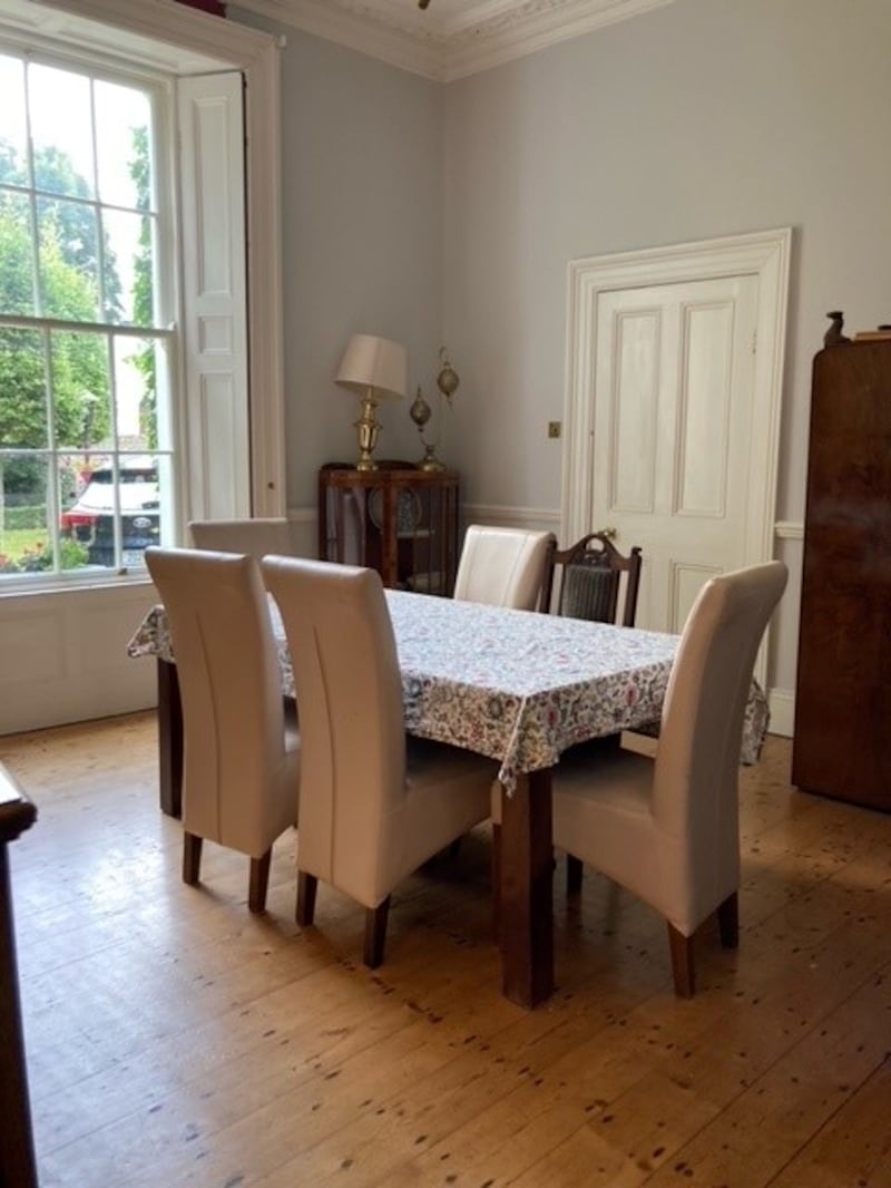 The dining room in Aoife's 1868 home before being painted.