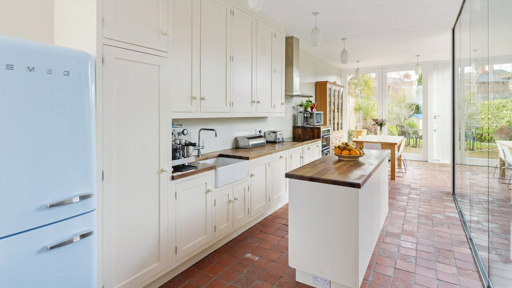 Kitchen in side extension.
