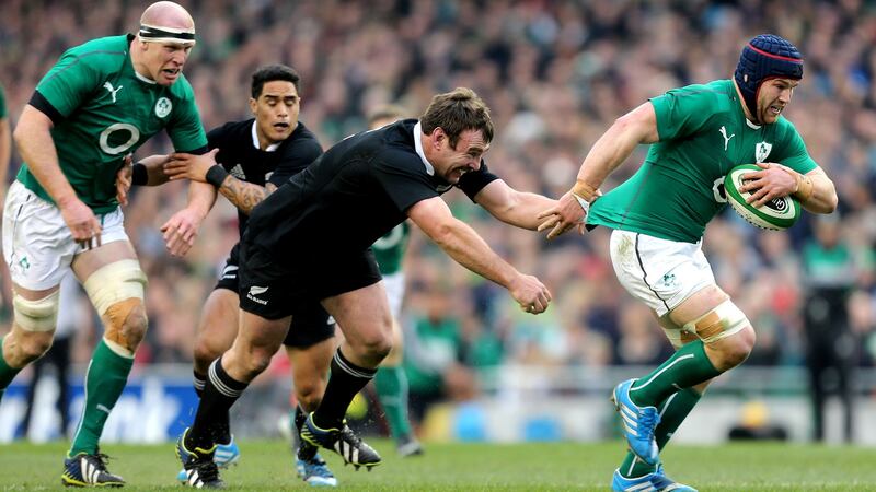 Seán O’Brien carries against the All Blacks in Dublin in 2013. Photograph: James Crombie/Inpho