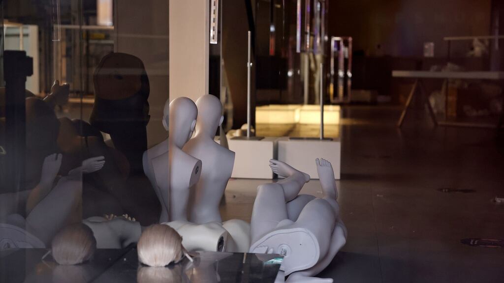Mannequin misery: the interior of a closed-down Topshop fashion outlet in London. Photograph: Tolga Akmen/AFP