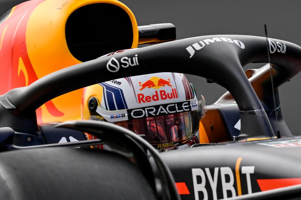 Red Bull Racing's Max Verstappen during the second practice session at the Circuit Zandvoort, ahead of the Dutch Formula One Grand Prix. Photograph: JOHN John Thys/Getty Images