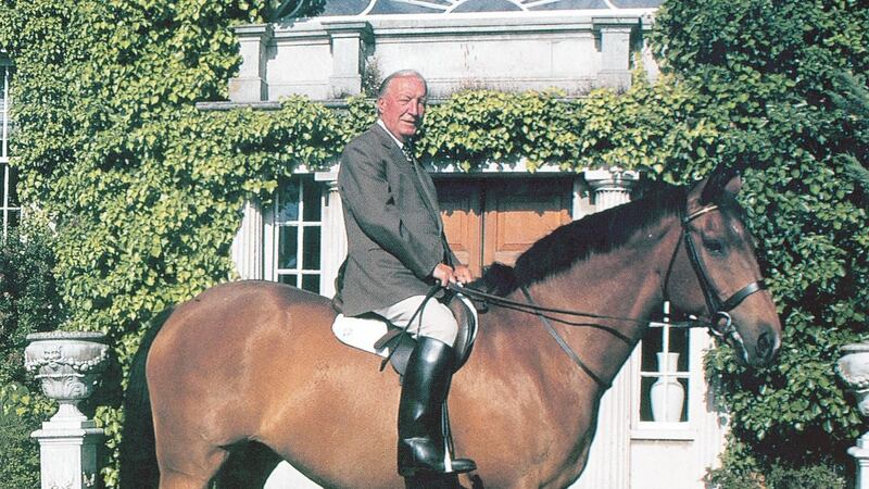 Charles Haughey on his horse outside Abbeville. Photograph: Jacqueline O’Brien