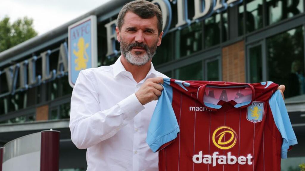 Aston Villa assistant manager Roy Keane during a photocall at the club’s Bodymoor Heath Training Ground in Tamworth. Photograph: David Davies/PA