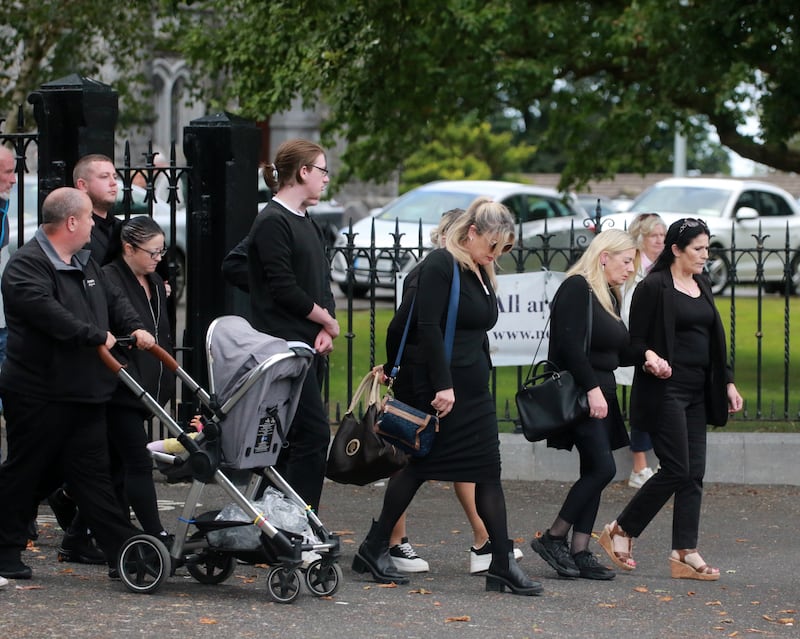 Mourners arrive at the funeral Mass. Photograph: Brendan Gleeson