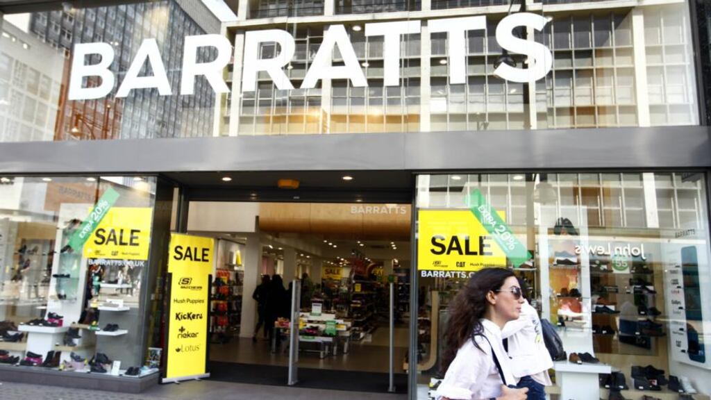 Barratts Shoes has gone into administration for the third time in four years, putting more than 1,000 jobs at risk. Photograph: Sean Dempsey/PA Wire.