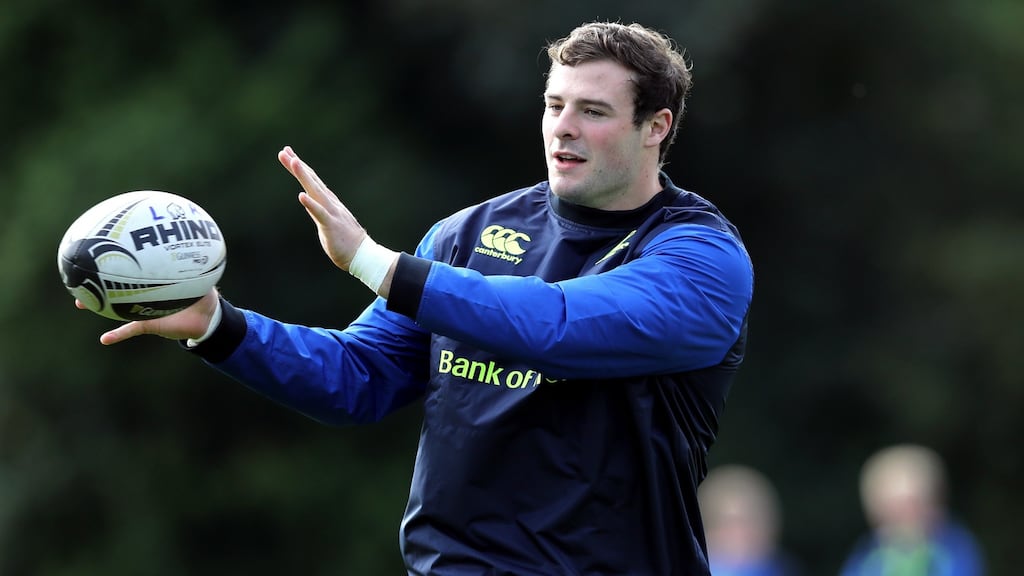 Leinster’s Robbie Henshaw during training ahead of their Guinness Pro12 clash with Munster. Photo: Inpho