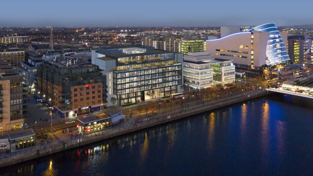 A computer-generated image of A&L Goodbody’s redeveloped HQ at North Wall Quay in Dublin’s IFSC