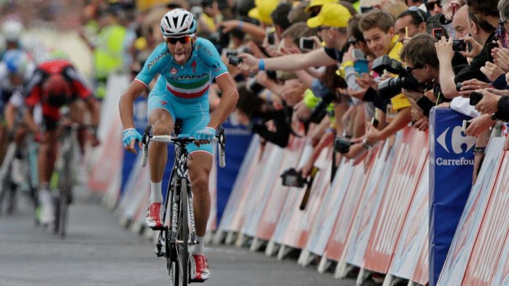 Astana team rider Vincenzo Nibali of Italy on his way to winning the 2014 Tour de France. Photograph: Jacky Naegelen/Reuters
