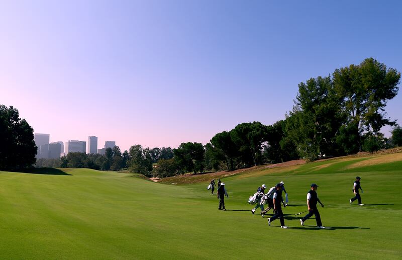 Robert McIntyre taking part in the 2017 Walker Cup at Los Angeles Country Club. Photograph: Harry How/R&A via Getty Images