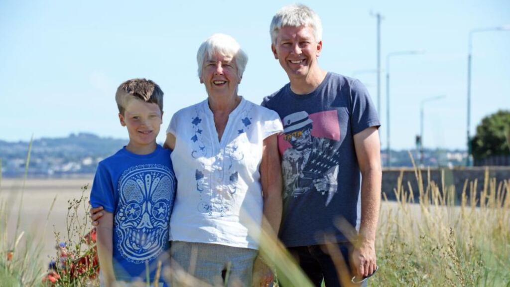 Maureen Smith with her son Seán and grandson Noah (12) in Sandymount, Co Dublin. Photograph: Eric Luke/The Irish Times