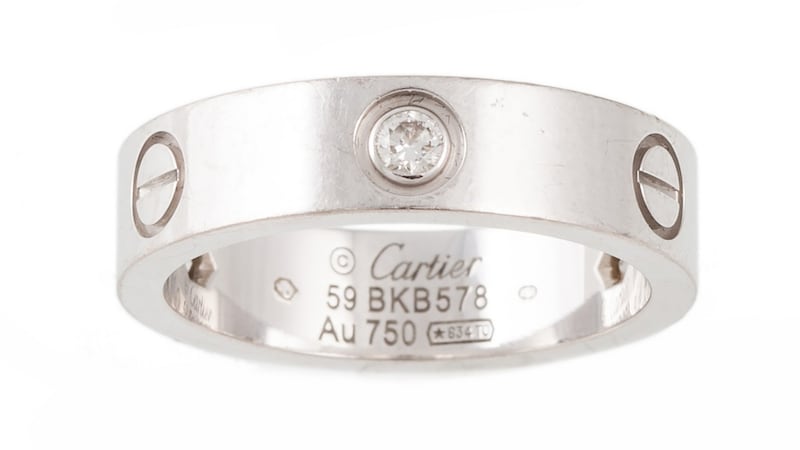 Lot 276, Cartier love ring set with diamonds (€2,000–€2,500) at O’Reilly’s