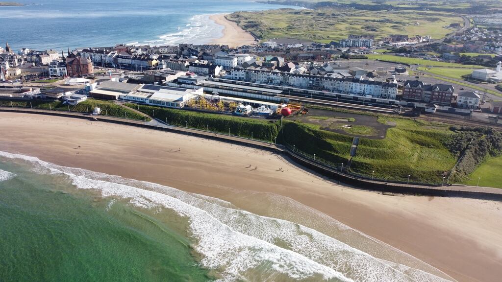 Aerial view of the Barry’s Amusements site in Portrush, Co Antrim