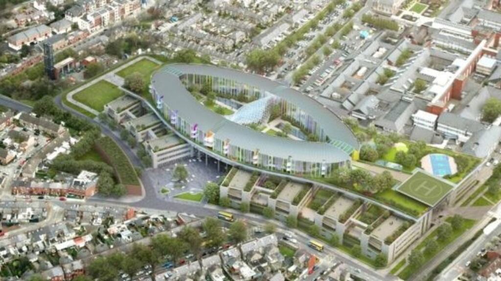 An artist’s impression of the exterior of the proposed new National Children’s Hospital at St James’s in Dublin