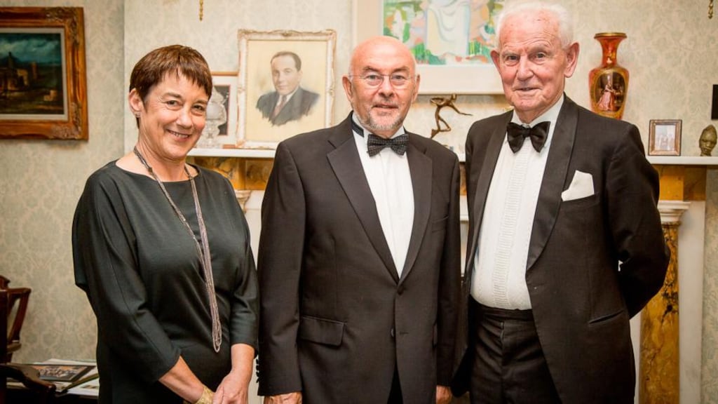 Ann Sheppard (CEO of St Conleth’s and daughter of the school’s founder, the late Bernard Sheppard) and Mr Kevin Kelleher, who began teaching at the school in 1944 with Ruairí Quinn