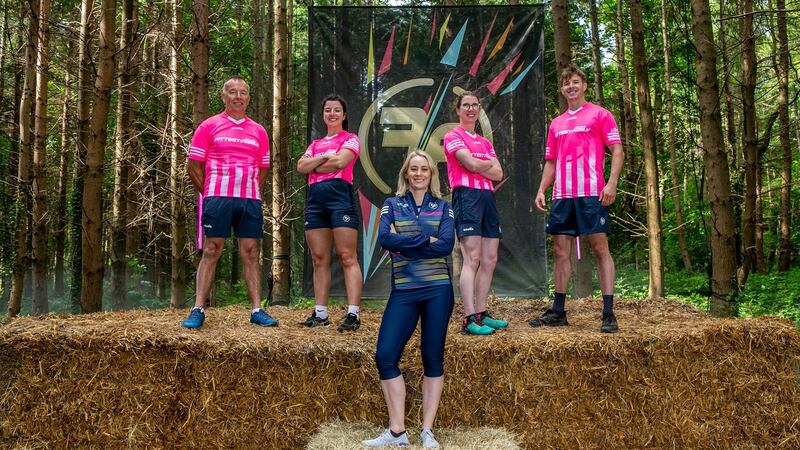 Coach Derval O’Rourke with the Greenans from Co Cavan in Ireland’s Fittest Family