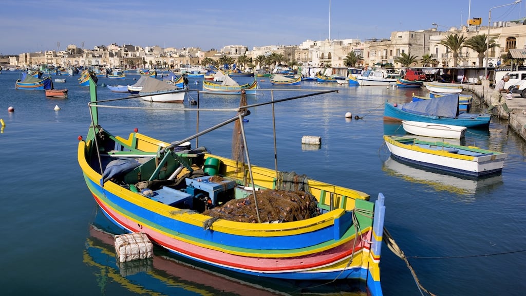 A typical port scene in Malta