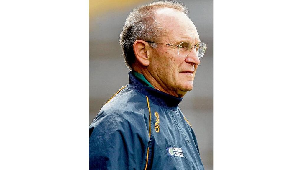 Loughgiel Shamrocks coach/assistant manager and former Antrim manager Jim Nelson keeping a familiar watching brief. photograph: james crombie/inpho