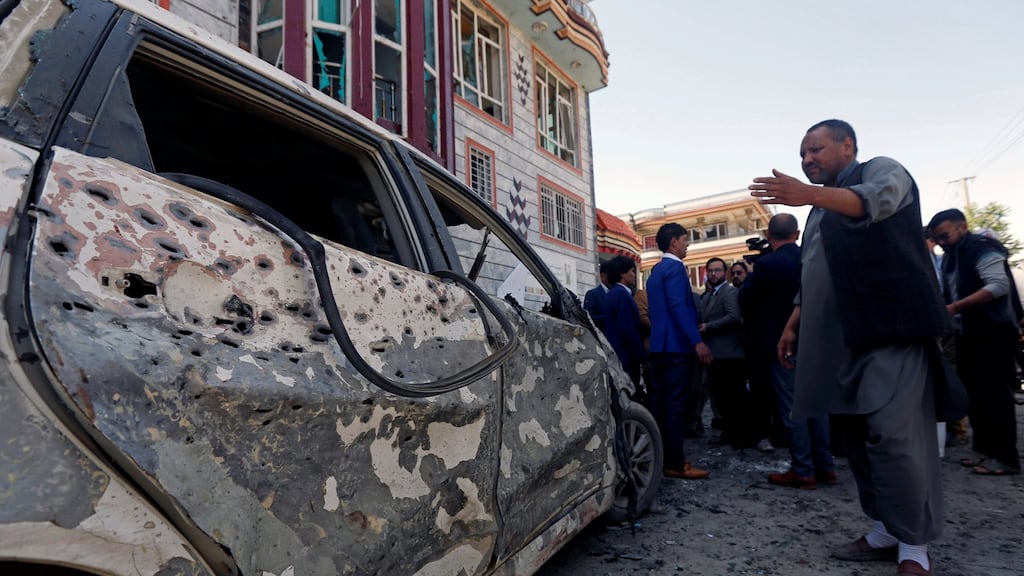 The site of the suicide bombing in Kabul, Afghanistan. Photograph: Reuters/Omar Sobhani