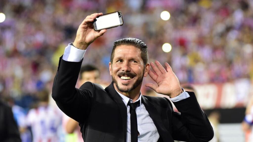 Atletico Madrid boss Diego Simeone has signed a new five-year-deal at the Vicente Calderon. Photograph: Getty