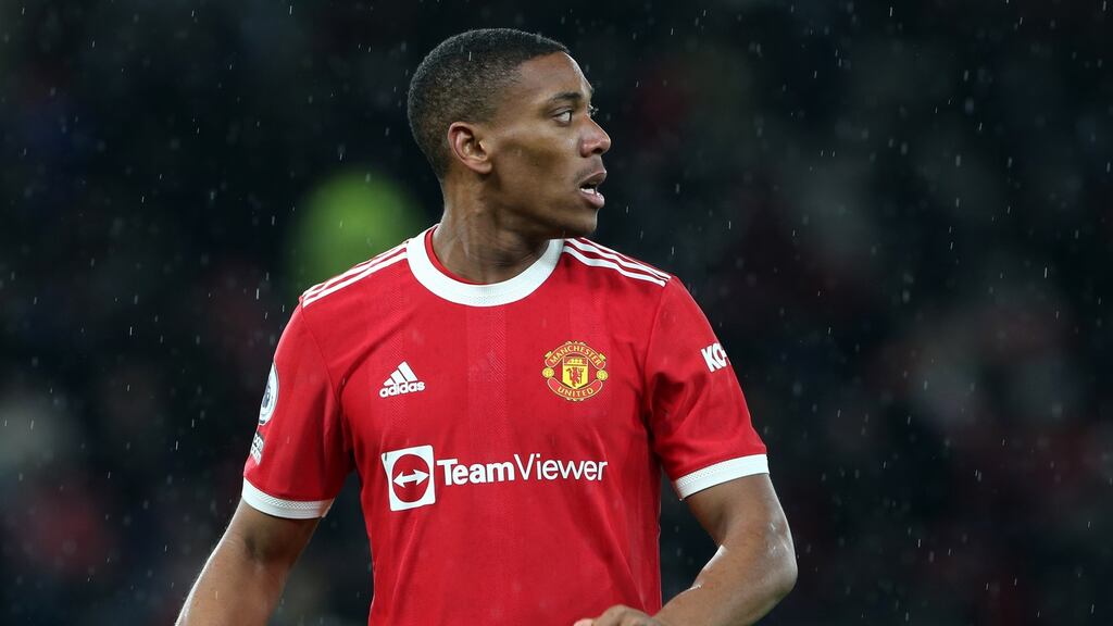 Anthony Martial denied manager Ralf Rangnick’s suggestion that he had refused to be part of the Manchester United squad for Saturday’s trip to Aston Villa. Photograph: Matthew Peters/Manchester United via Getty Images