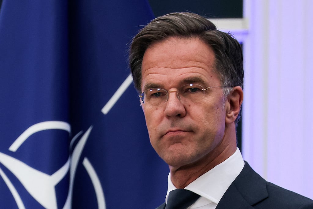 Netherlands prime minister Mark Rutte at a press conference with Nato secretary general and some leaders of Nato members in The Hague on June 27th, 2023. Photograph: Simon Wohlfahrt/AFP/Getty