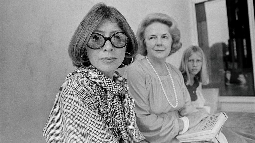 Joan Didion, with Abigail McCarthy and Quintana, Didion’s adopted daughter, in 1977. Photograph: New York Times
